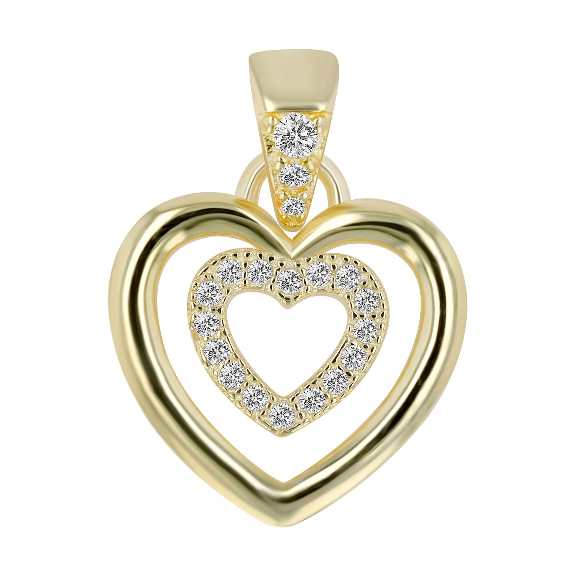 Damen Anhänger – Herz Herzanhänger aus 925 Silber mit Zirkonia