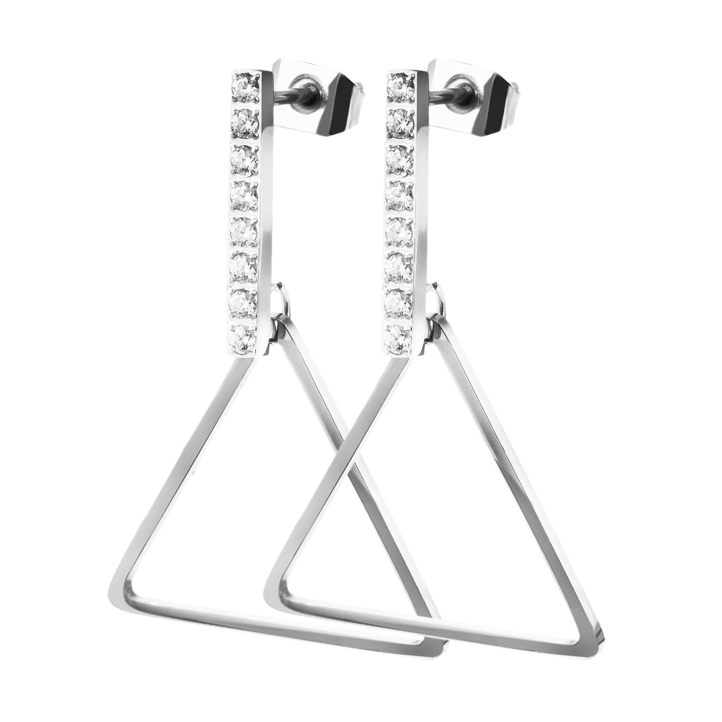 Damen Ohrringe aus Edelstahl mit Strass