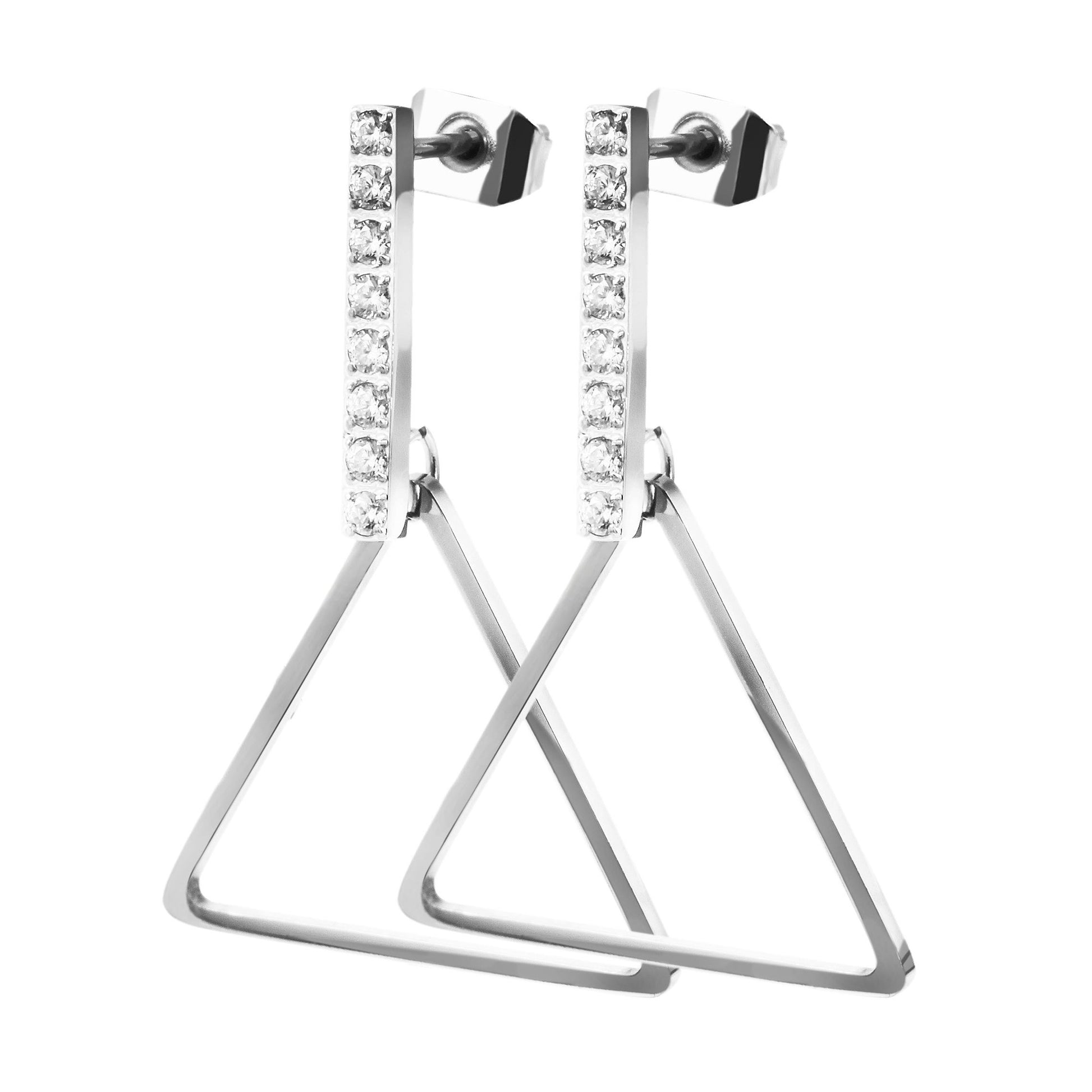 Damen Ohrringe aus Edelstahl mit Strass