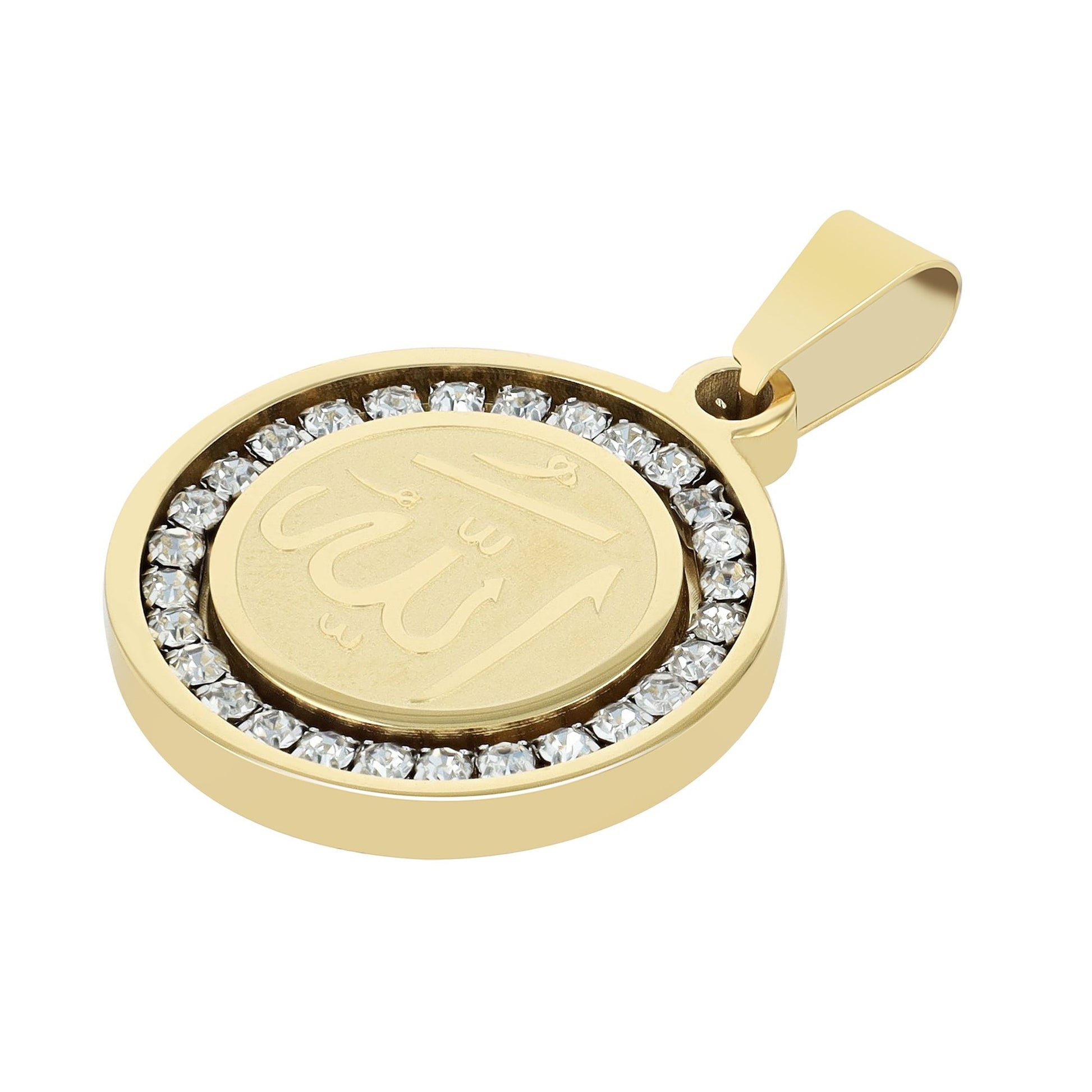 Unisex Anhänger aus Edelstahl mit Strass Steinchen