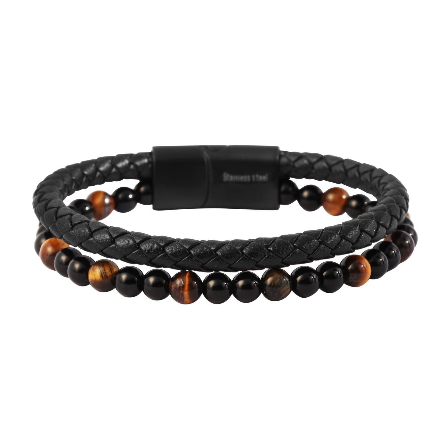 Unisex Armband – Lederarmband aus Leder mit Perle 21 cm