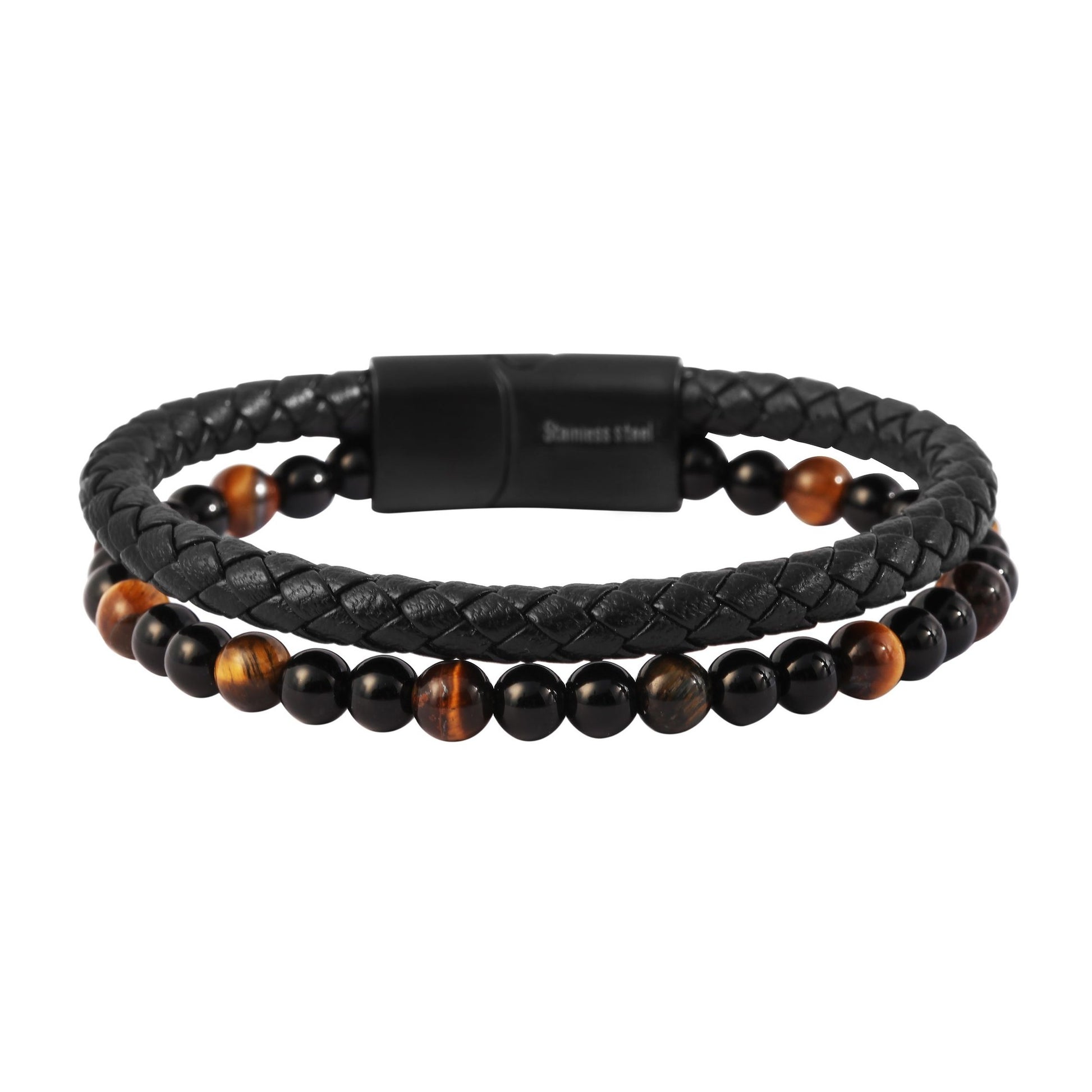 Unisex Armband – Lederarmband aus Leder mit Perle 21 cm