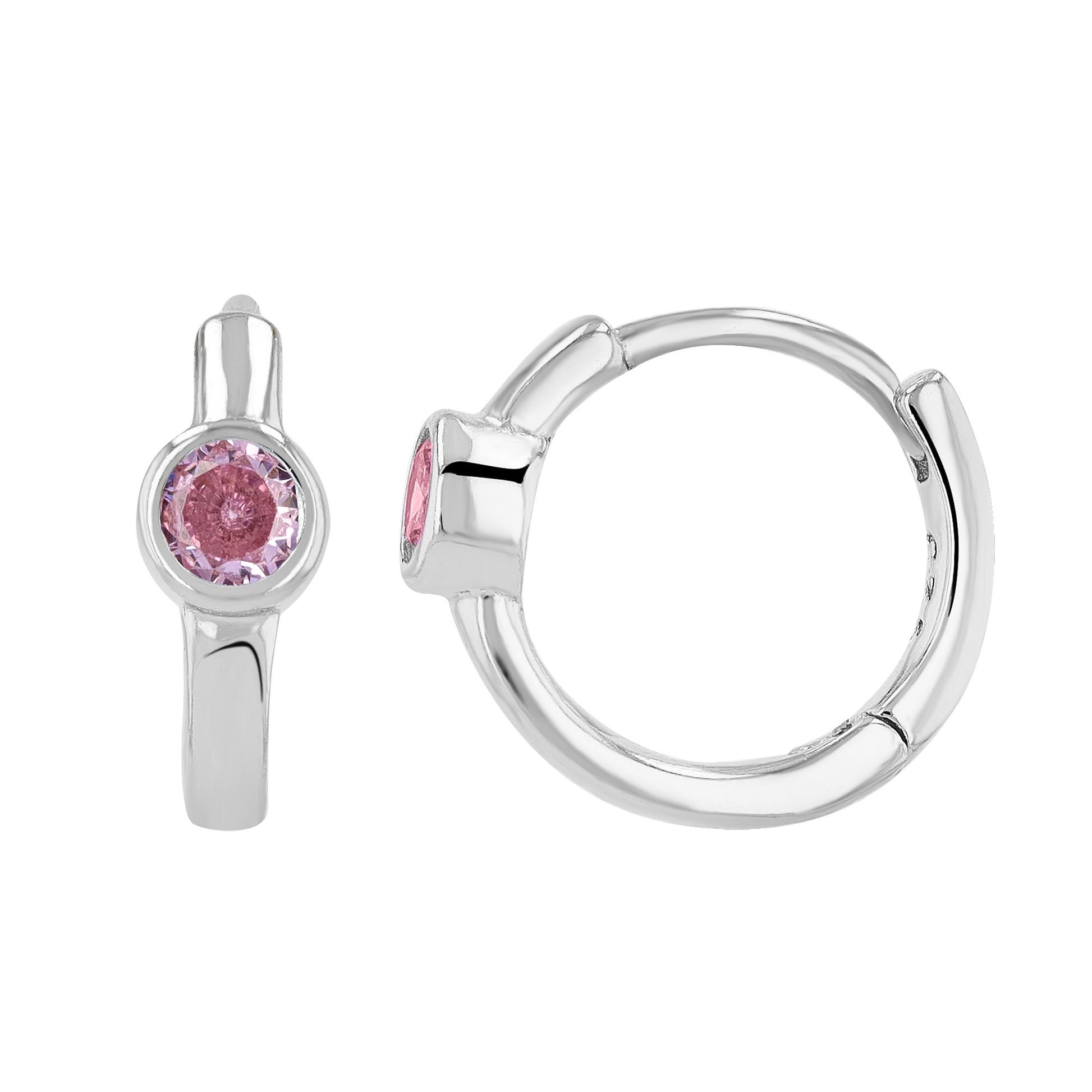 Damen Ohrringe – Klappcreole aus 925 Silber mit Zirkonia