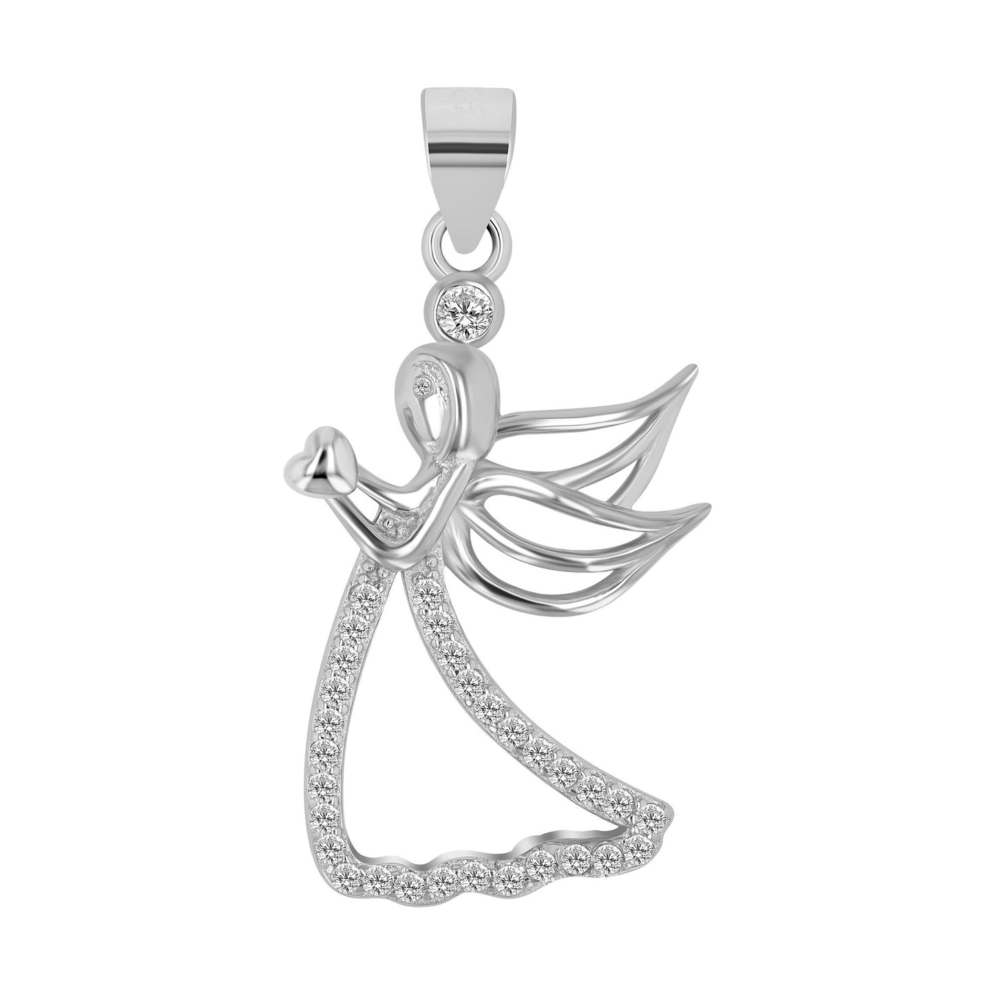 Damen Anhänger – Engelanhänger aus 925 Silber mit Zirkonia