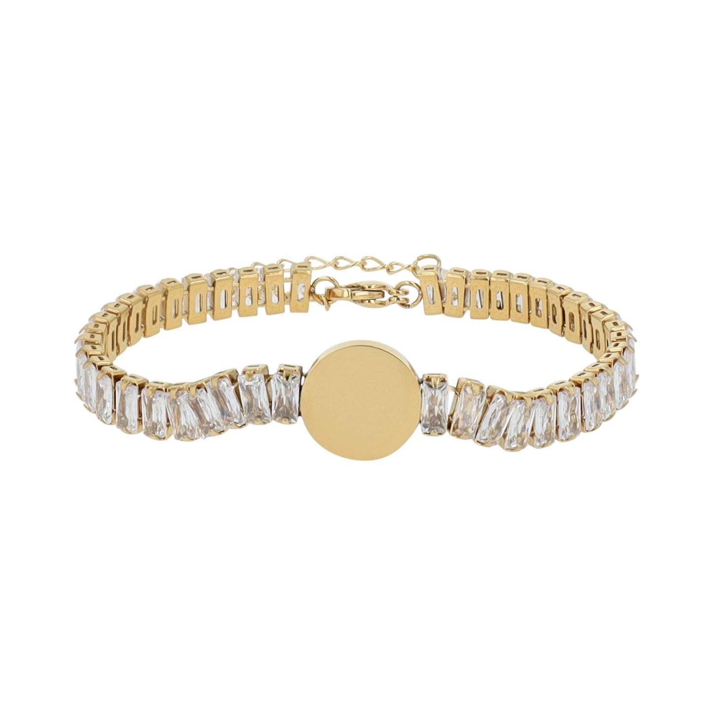 Damen Armband aus Edelstahl mit Zirkonia 16,5 cm