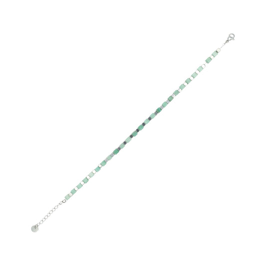 Damen Armband aus Edelstahl mit Aventurin 18,5+3 cm