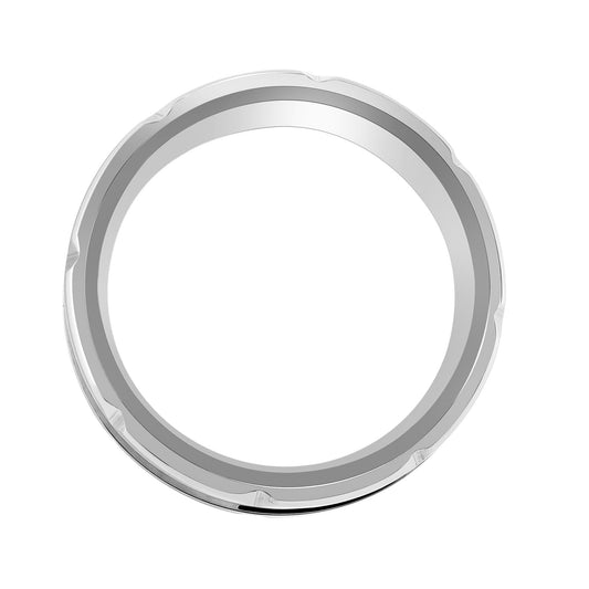 Herren Ring aus Edelstahl mit Strass Steinchen
