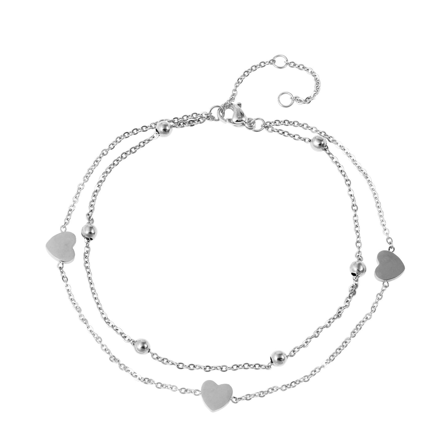 Damen Armband – Herz aus Edelstahl 22,5 cm