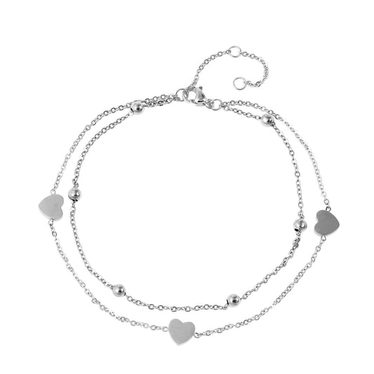 Damen Armband – Herz aus Edelstahl 22,5 cm