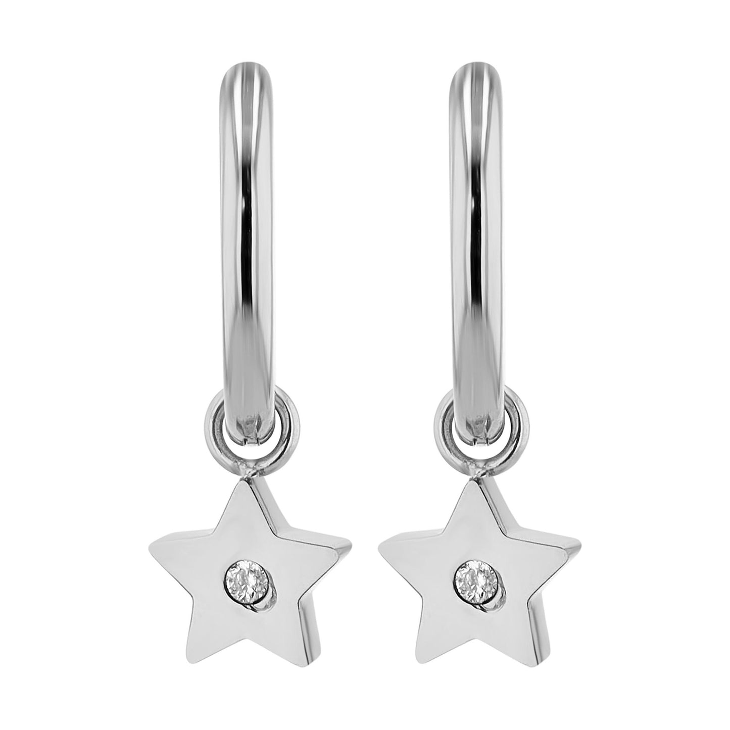 Damen Anhänger – Stern Anhänger aus Edelstahl mit Strass Steinchen