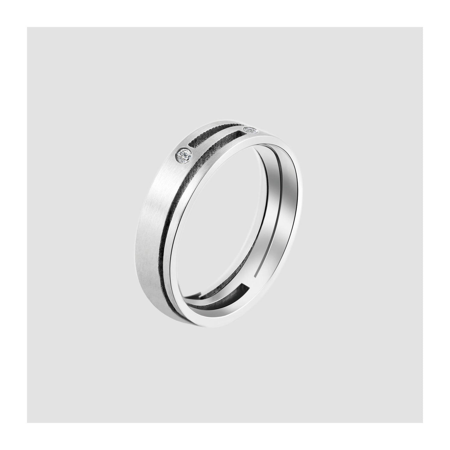 Damen Ring aus Edelstahl mit Strass Steinchen