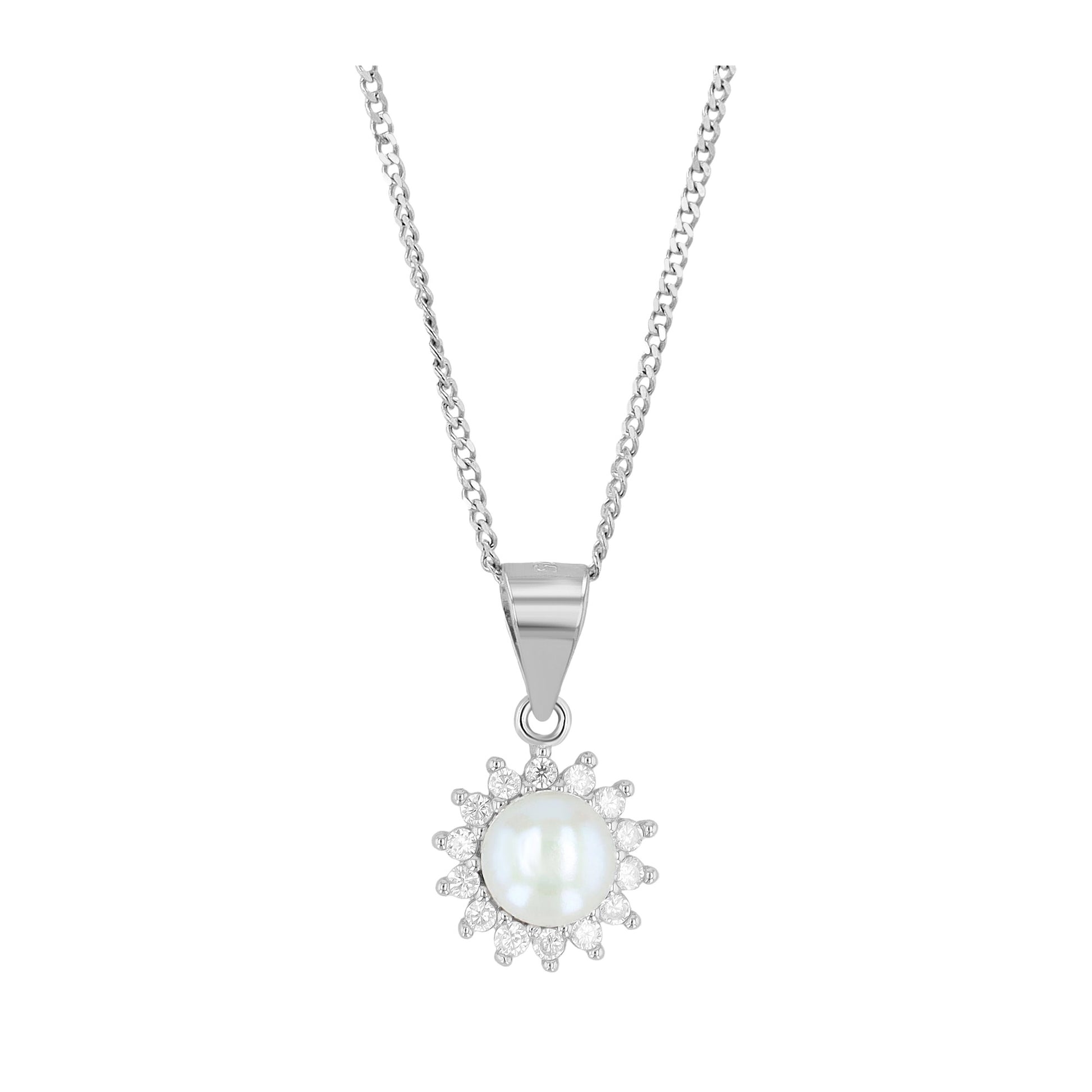 Damen Anhänger aus 925 Silber mit Süßwasserperle