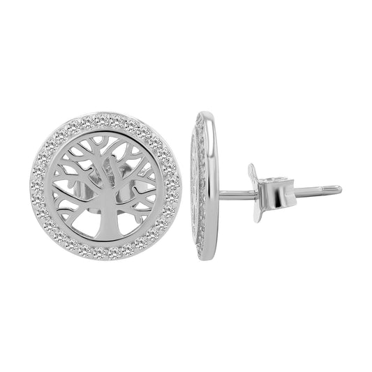 Damen Ohrringe – Ohrstecker Lebensbaum aus 925 Silber