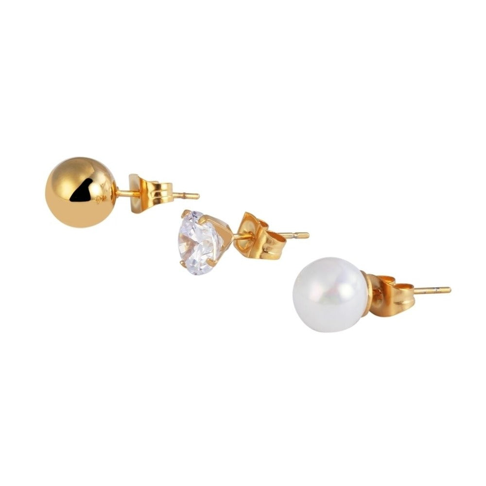 Damen Ohrringe – Ohrstecker aus Edelstahl mit Perle