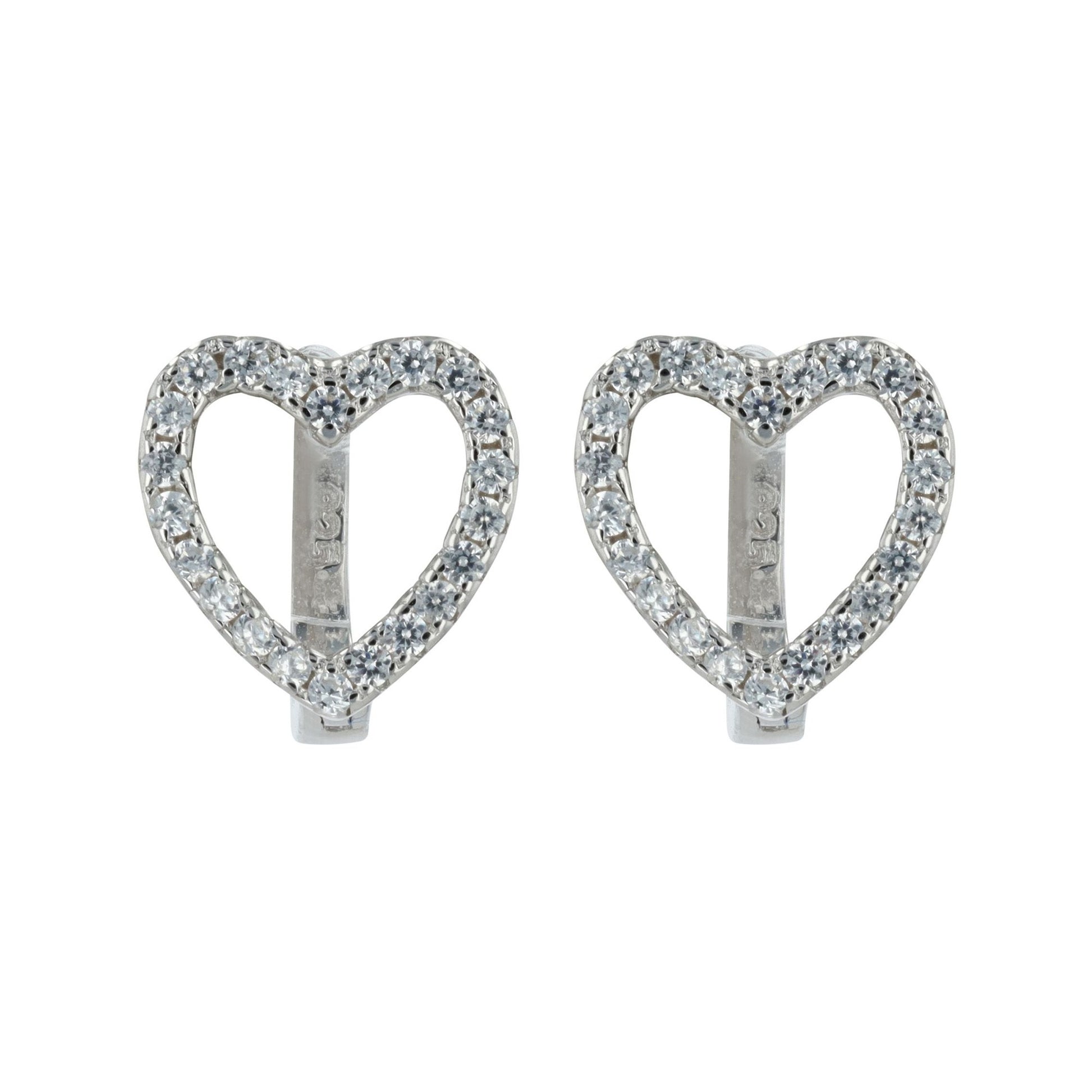 Damen Ohrringe – Klappcreole Herz aus 925 Silber