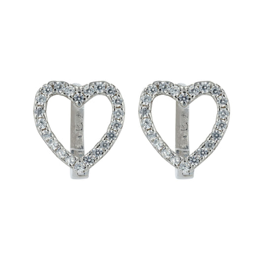 Damen Ohrringe – Klappcreole Herz aus 925 Silber