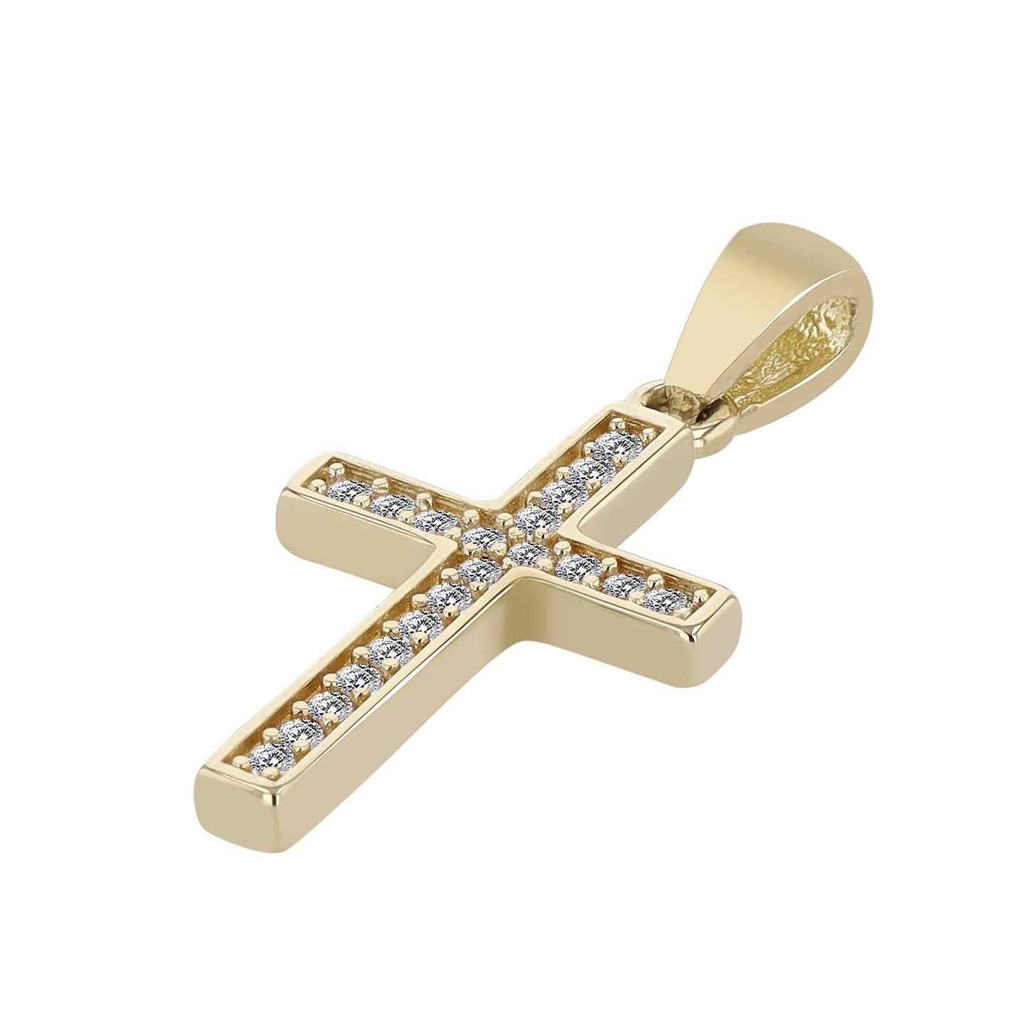 Damen Anhänger – Kreuz Kreuzanhänger aus 333 Gold mit Zirkonia