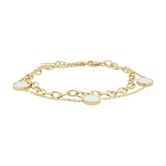 Damen Armband aus Edelstahl mit Perlmutt 17 cm