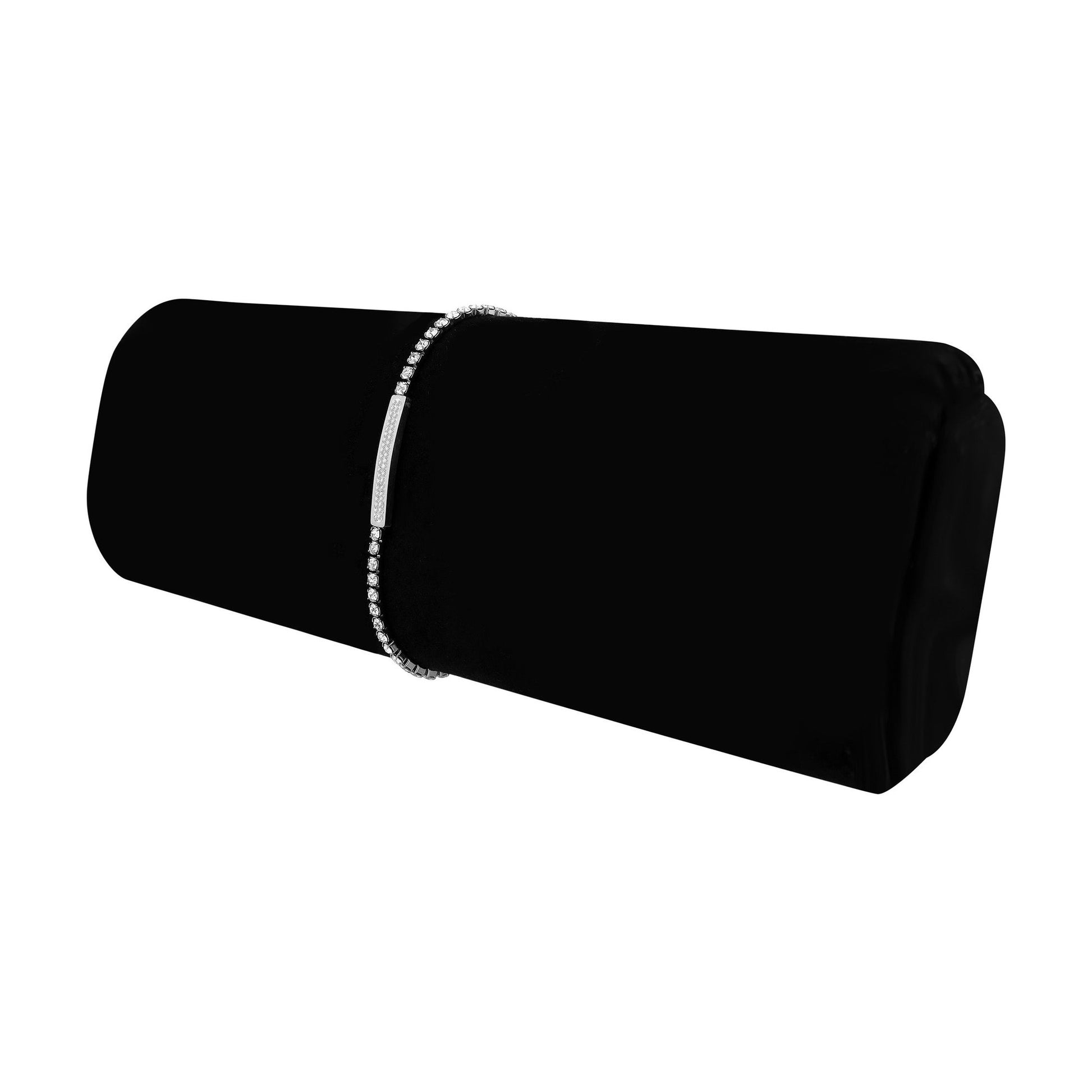 Damen Armband aus Edelstahl mit Strass Steinchen 16 cm