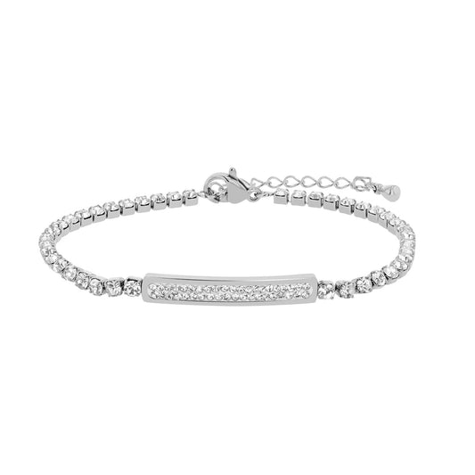 Damen Armband aus Edelstahl mit Strass Steinchen 16 cm
