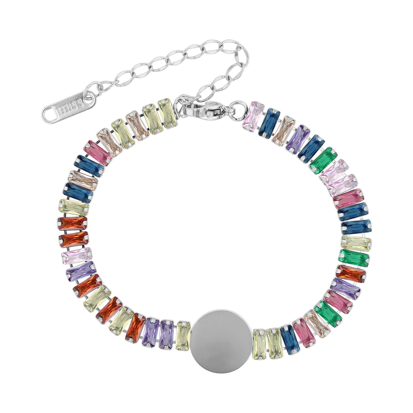 Damen Armband aus Edelstahl mit Zirkonia 16,5 cm