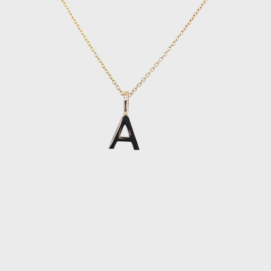 Buchstabe A Buchstaben Anhänger aus 333 Gelbgold