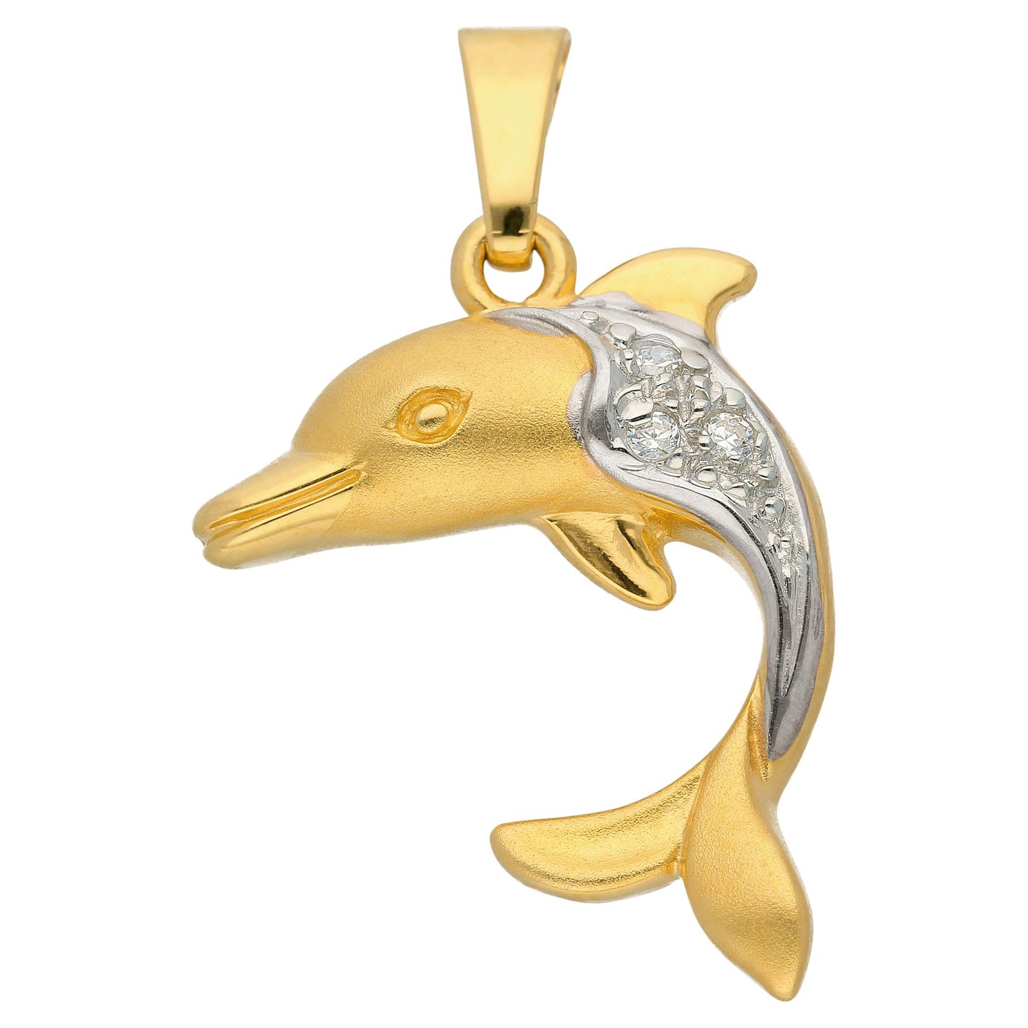 Adelia´s 333 Gold Anhänger Delphin mit Zirkonia