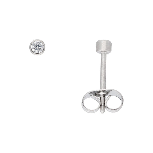 Adelia´s Edelstahl Ohrringe   Ohrstecker mit Zirkonia Ø 2,5 mm