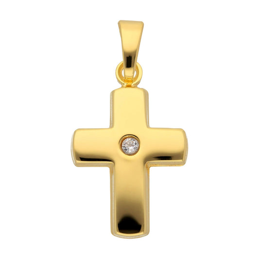 Adelia´s 333 Gold Kreuz Anhänger mit Zirkonia