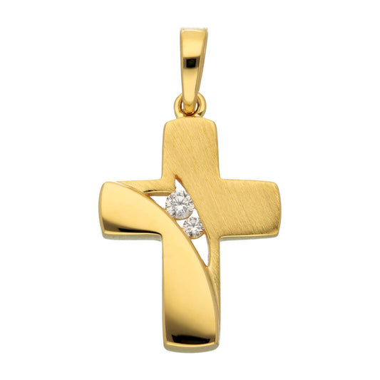 Adelia´s 333 Gold Kreuz Anhänger mit Zirkonia