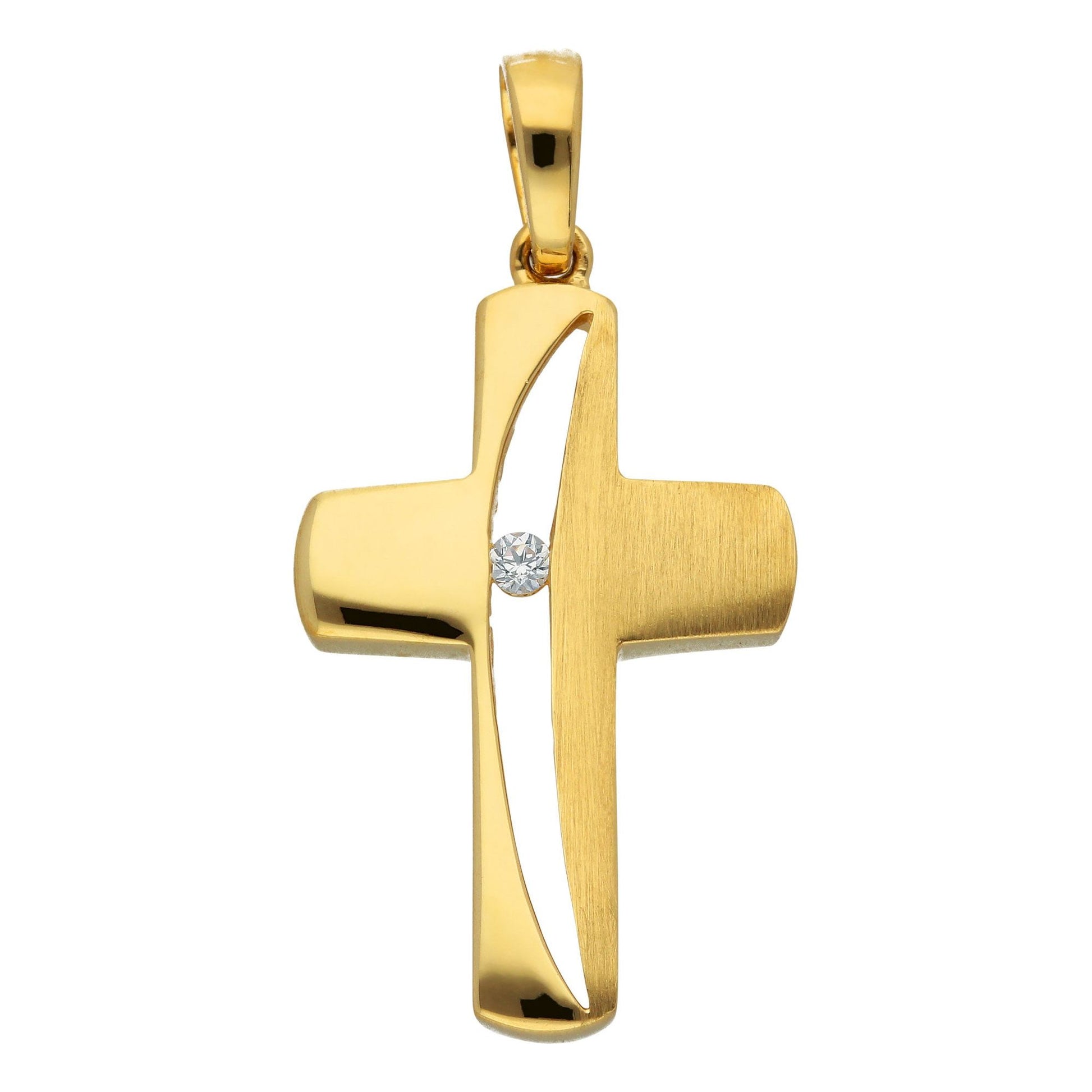 Adelia´s 333 Gold Kreuz Anhänger mit Zirkonia