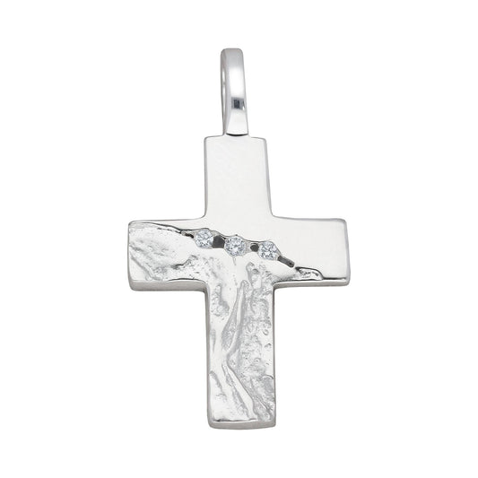 Adelia´s 925 Silber Kreuz Anhänger mit Zirkonia