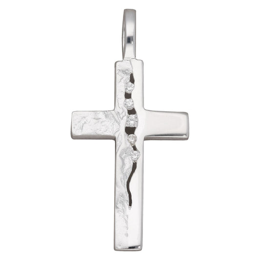 Adelia´s 925 Silber Kreuz Anhänger mit Zirkonia