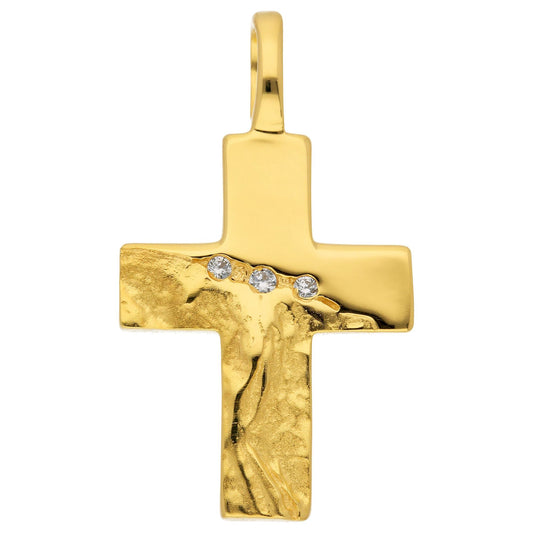 Adelia´s 333 Gold Kreuz Anhänger mit Zirkonia