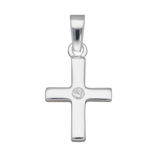 Adelia´s 925 Silber Kreuz Anhänger mit Zirkonia