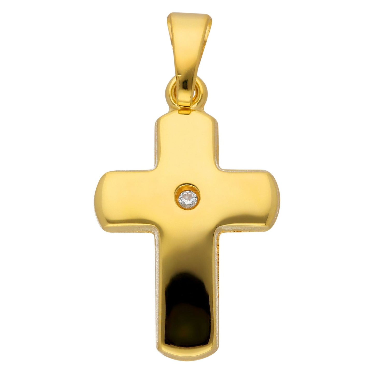 Adelia´s 585 Gold Kreuz Anhänger mit Diamant