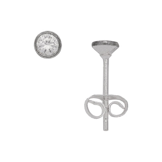 Adelia´s 925 Silber Ohrringe   Ohrstecker mit Zirkonia Ø 4 mm