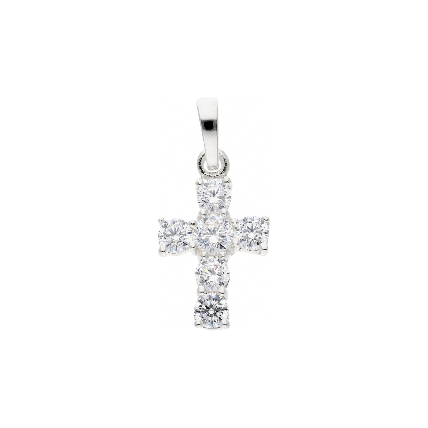 Adelia´s 925 Silber Kreuz Anhänger mit Zirkonia