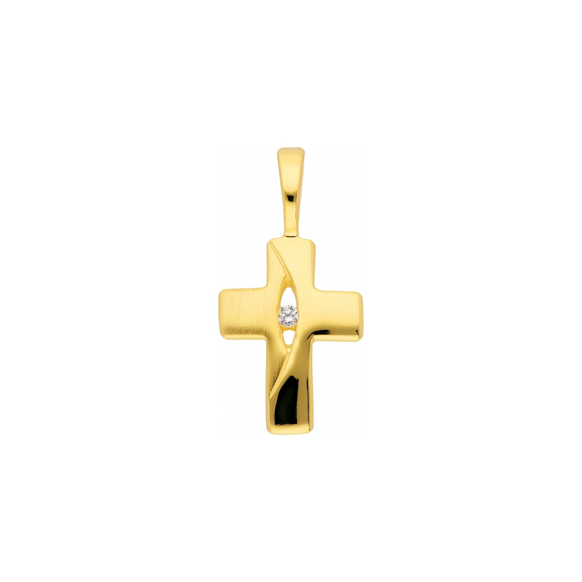 Adelia´s 333 Gold Kreuz Anhänger mit Zirkonia