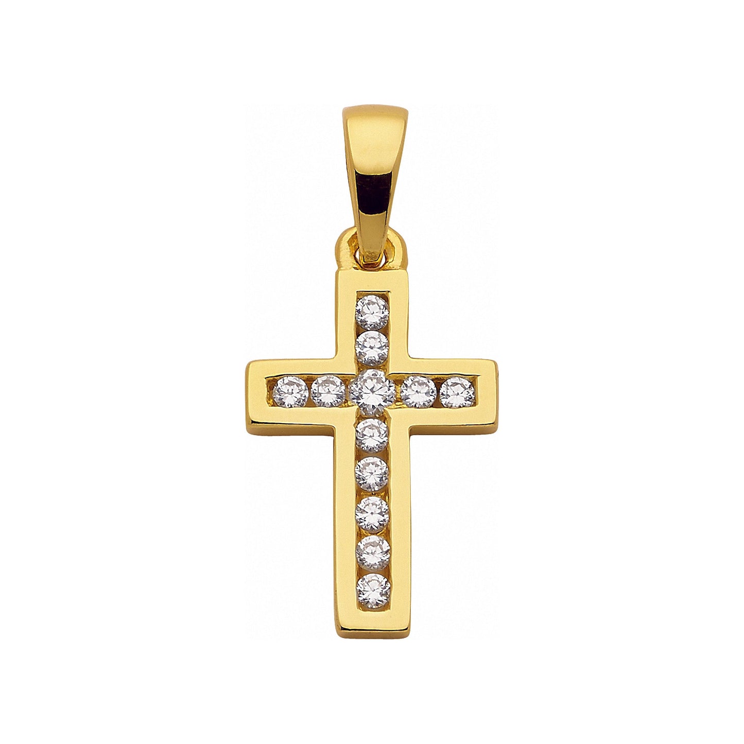 Adelia´s 925 Silber Kreuz Anhänger mit Zirkonia