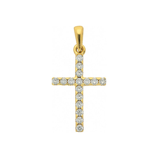 Adelia´s 333 Gold Kreuz Anhänger mit Zirkonia