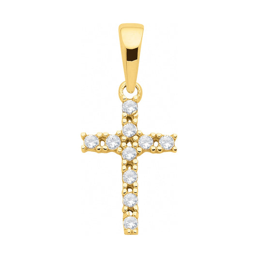 Adelia´s 333 Gold Kreuz Anhänger mit Zirkonia