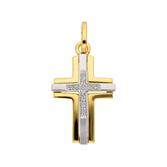 Adelia´s 333 Gold Kreuz Anhänger mit Zirkonia