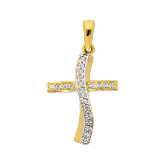 Adelia´s 333 Gold Kreuz Anhänger mit Zirkonia