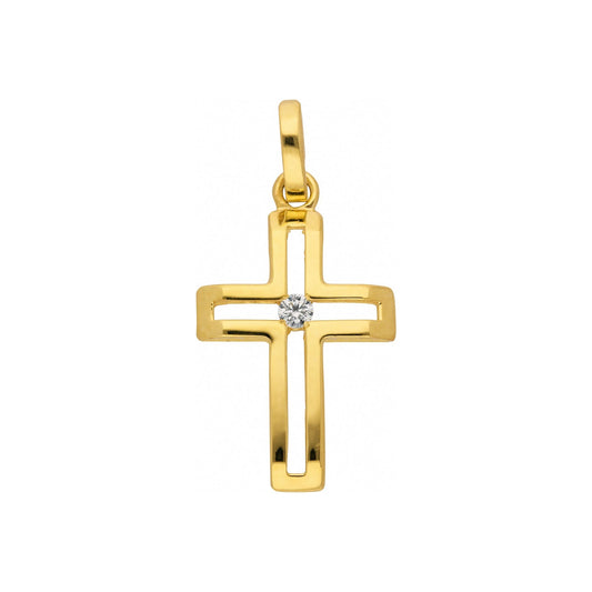 Adelia´s 333 Gold Kreuz Anhänger mit Zirkonia