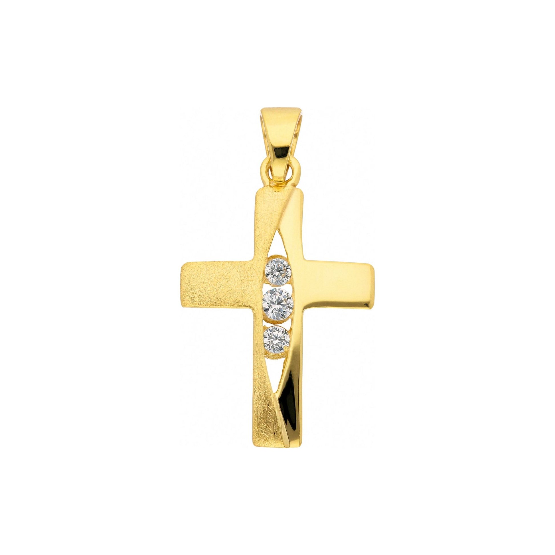 Adelia´s 333 Gold Kreuz Anhänger mit Zirkonia