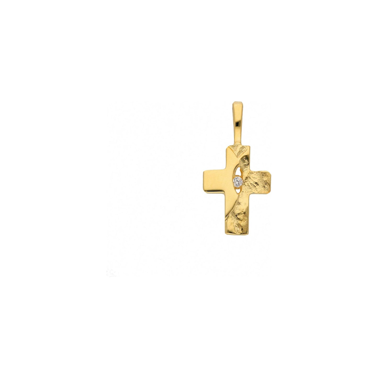 Adelia´s 585 Gold Kreuz Anhänger mit Zirkonia