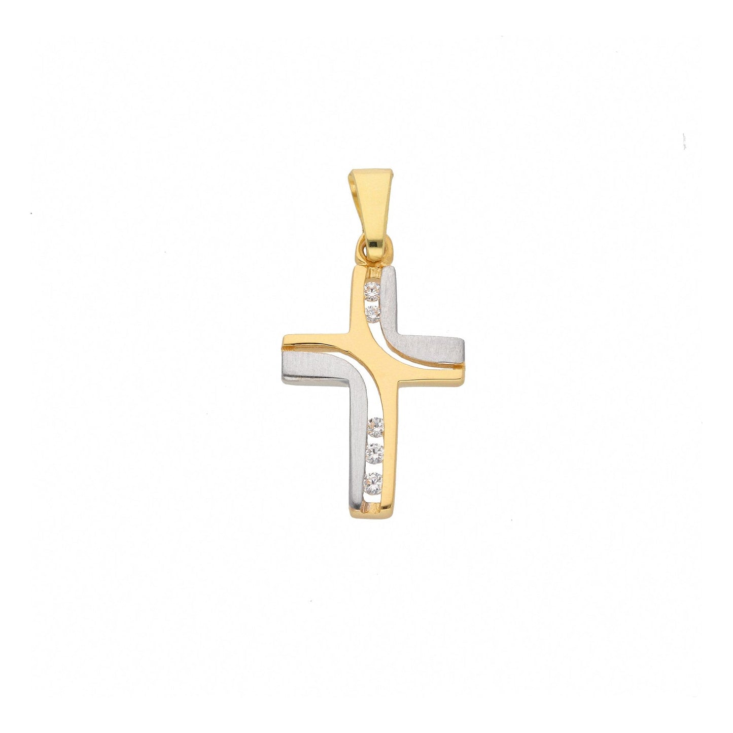 Adelia´s 585 Gold Kreuz Anhänger mit Zirkonia