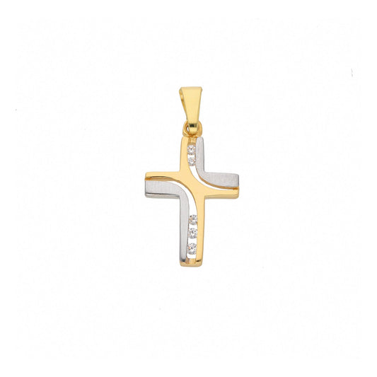 Adelia´s 585 Gold Kreuz Anhänger mit Zirkonia