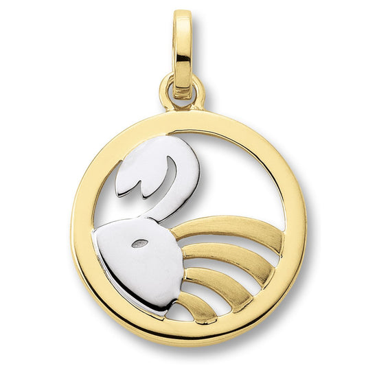 One Element  Krebs Sternzeichen Anhänger aus 333 Gelbgold